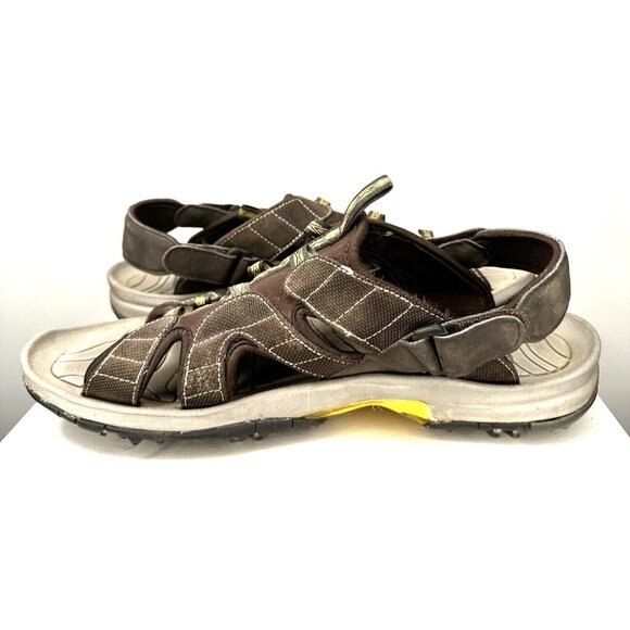 FJ Footjoy Mens Golf Sandals Greenjoy 45697 Soft Spike Adjustable Brown Size 12M - Picture 6 of 9